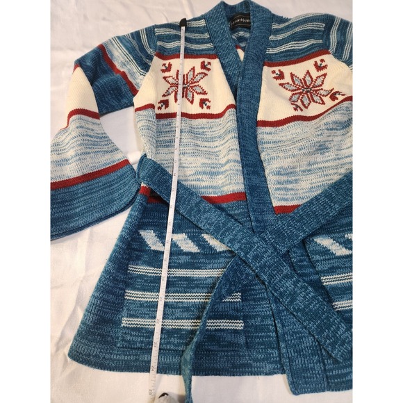 Monarch Knits Winter Cardigan Womens M Sweater Bell Sleeve Nordic VTG 80s - Picture 5 of 6